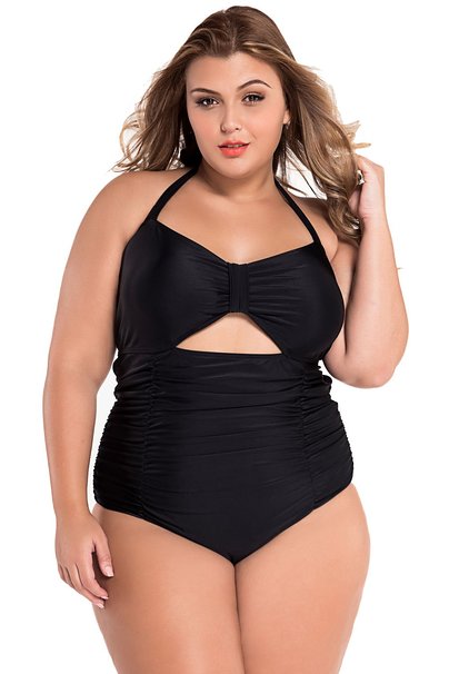 EVALESS Womens Summer Sweetheart Ruched Beach One-piece Swimwear Plus Size