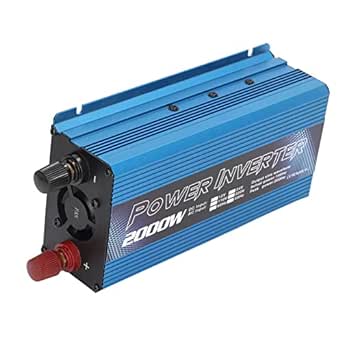 Car DC to AC Power Inverter, 2000W 12V DC to 110V AC Power Inverter Pure Sine Wave Inverter for Multipurpose Charging (Blue)