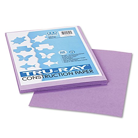 Pacon Tru-Ray Construction Paper, 9-Inches by 12-Inches, 50-Count, Lilac (103018)