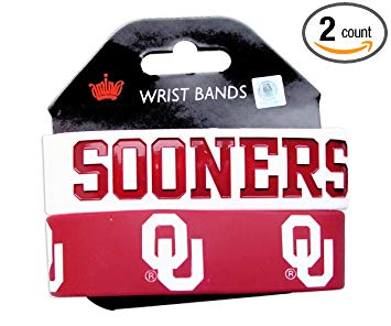 NCAA Oklahama Sooners Sports Collegiate Team Logo Rubber Wrist Band Set of 2