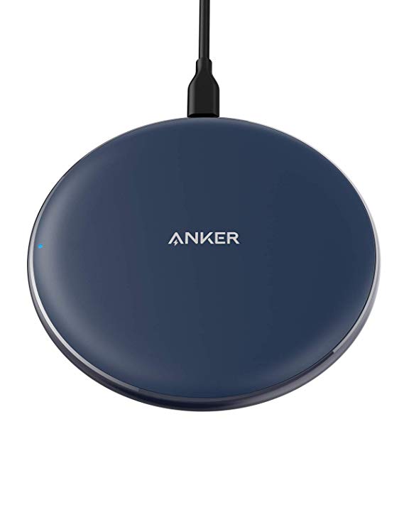 Anker Wireless Charger, PowerWave Pad Upgraded 10W Max, 7.5W for iPhone 11, 11 Pro, 11 Pro Max, Xs Max, XR, XS, X, 8, 8 Plus, 10W Fast-Charging Galaxy S20 S10 S9, Note 10 Note 9 Note 8 (No AC Adapter)