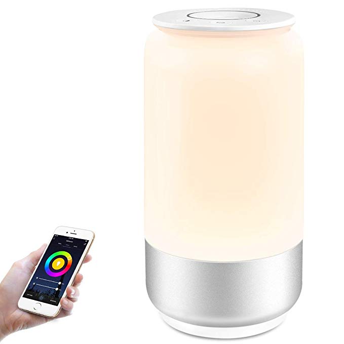 LE LampUX WiFi Smart Table Lamp Works with Alexa, Google Home, IFTTT, Tunable White & RGB Baby Night Light, Dimmable Bedroom Nightstand Lamp for Bedside Reading, Computer Work, Mood Lighting and More