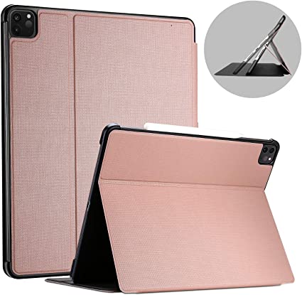 ProCase iPad Pro 11 Case 2nd Generation 2020 & 2018 [Support Apple Pencil 2 Charging], Slim Stand Protective Folio Case Smart Cover for iPad Pro 11 Inch 2020 2018 Release -Rosegold