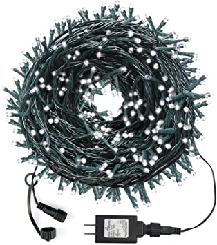 Tcamp 105FT 300 LED Christmas Lights Outdoor Indoor String Lights, 8 Modes Christmas Tree Lights Memory Function UL Certified Connectable Waterproof Fairy Lights for Christmas Holiday Decor (White)
