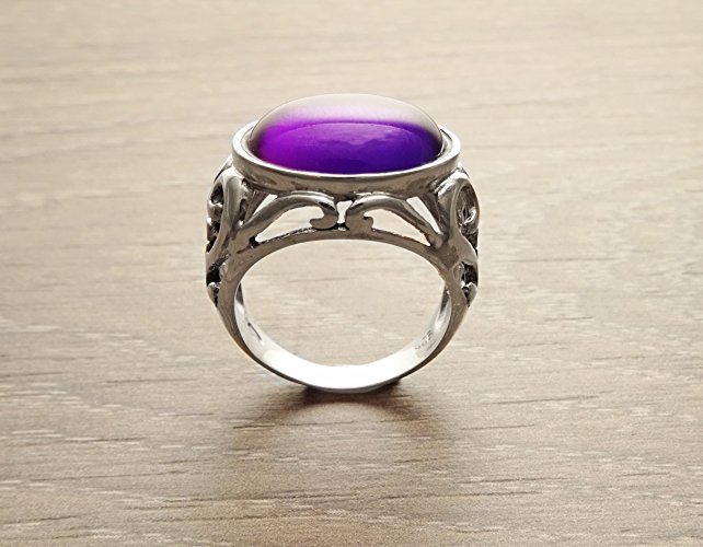 Boho Amethyst Ring - Sterling Silver Ring - Genuine Amethyst - Boho Ring - Filigree Ring - Hipster Ring - Gemstone Ring - Victorian Ring