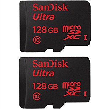 2-Pack Ultra microSDXC 128GB UHS-I Class 10 Memory Card with Adapter (256GB Total)