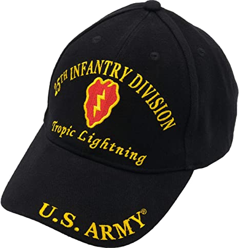 U.S. Army 25th Infantry Division Tropic Lightning Hat Black