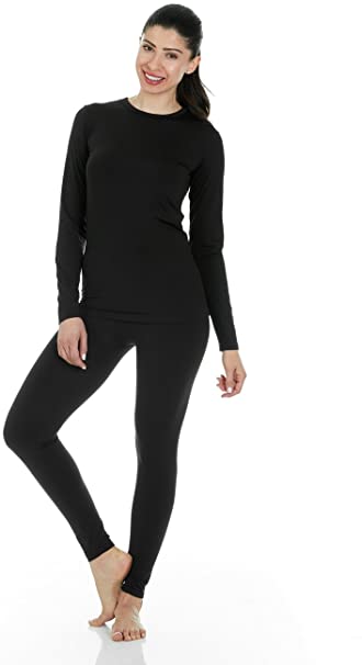 Thermajane Women's Ultra Soft Thermal Underwear Long Johns Set with Fleece Lined