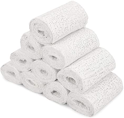 Navaris Plaster Cloth Rolls (S, Pack of 10) - Gauze Bandages for Body Casts, Craft Projects, Belly Molds - Easy to Use Wrap Strips - 2" W x 118" L