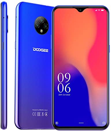 Mobile Phone, DOOGEE X95 (2020) Smartphone Unlocked, 6.52 inches Full-Screen Android 10 Phone, 4350mAh Battery, 128 GB Expandable,Triple Camera Face ID GPS