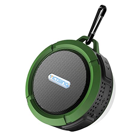VICTORSTAR@ Portable Waterproof Bluetooth 3.0 Speaker / Wireless outdoor or Shower Speaker / Suction Cup& Snap Hook / Hands-Free Speakerphone / MicroUSB / 6Hrs Playtime (Army green)
