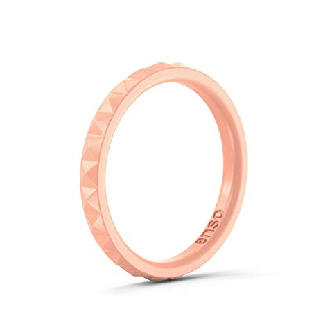 Enso Rings Pyramid Stackable Silicone Rings Premium Fashion Forward Stackable Silicone Ring - Don't Be Fooled by Competitors - Multiple Matching Colors - Lifetime Quality Promise