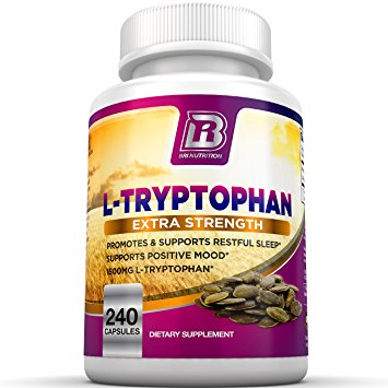 BRI Nutrition L-Tryptophan - 1500mg Servings - 240 Count of L Tryptophan - 500 mg per Capsule