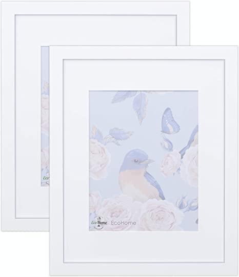 18x24 White Picture Frame - 2 Pack -Matted for 12x18, Frames by EcoHome