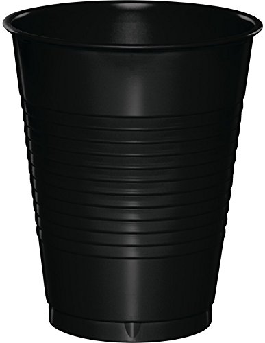 Creative Converting 28134081 20 Count Touch of Color Plastic Cups, 16 oz, Black Velvet