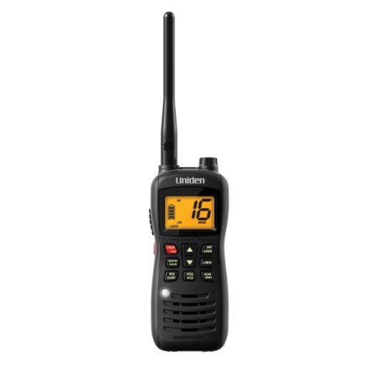 Uniden MHS126 Handheld Submersible 2-Way 6W VHF Marine Radio - Black