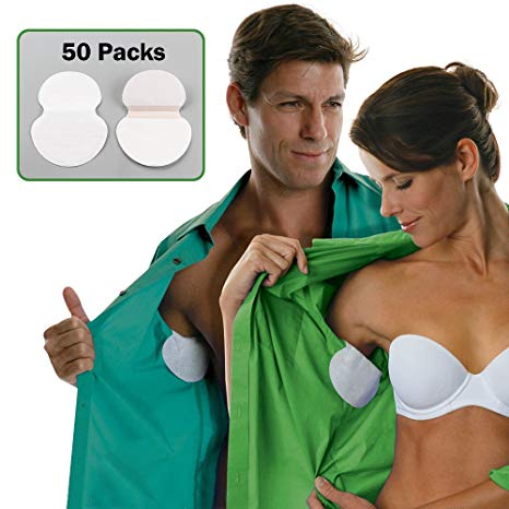 MUMUSAN Underarm Sweat Pads 50 PCS Disposable Anti Armpit Sweat Guards for Men Women