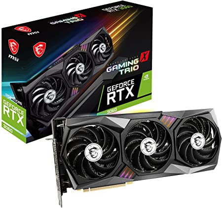 MSI GeForce RTX 3060 GAMING X TRIO 12G Graphics Card '12GB GDDR6, 1852MHz, RGB, 3x DisplayPort, HDMI, TRI FROZR 2 Fan Cooling System'