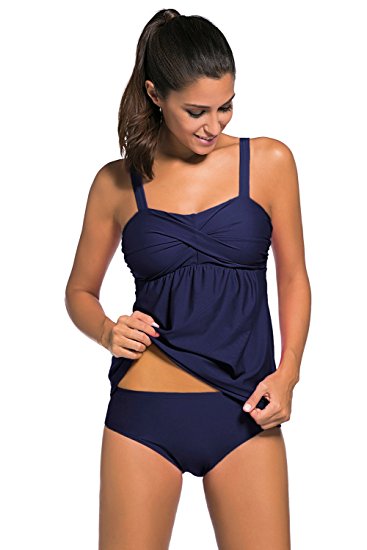MaaMgic tankini swimsuits for women two pieces plus size high waisted halter swimsuit LC41933