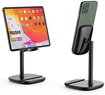 Cell Phone Stand for Desk Yoobao Adjustable Desktop Mobile Phone Holder, Dock, Cradle Compatible iPhone 11 Pro Xs Max Xr X 8 7 6, iPad Pro, All Smartphones, Tablets(4 to 11 inch) & More-Black