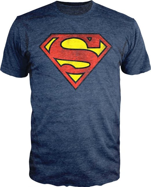 Superman Logo Shield Heathered Navy T-Shirt