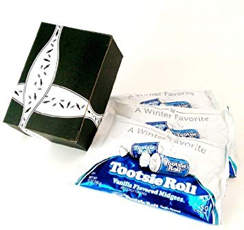 Tootsie Roll Vanilla Flavored Midgees, 12 oz Bags in a BlackTie Box (Pack of 3)