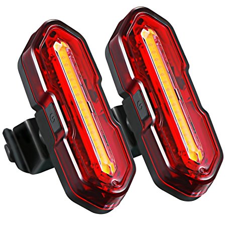 TOPELEK USB Rechargeable Bike Rear Light, 2 Powerful LED Bike Tail Lights with 5 Light Modes and 2 USB cables, Super Bright & Easy Installation, for Cycling Safety Flashlight Helmet Mountain Bike Bicycle Kids Girls (2 Packs)