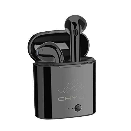 CHYU Bluetooth Earbuds Bluetooth Headphones Wireless Earbuds Bluetooth Headsets Wireless Headphones In-Ear Earbuds Bluetooth Sport Earpiece Earphone with Charging Case for All Bluetooth Device (Black)