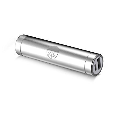 AGS™ Mini 2600mAh Lipstick-Sized Premium Aluminum Power Bank External USB Charger for iPhone, Samsung Galaxy, Android and Other Smart Devices