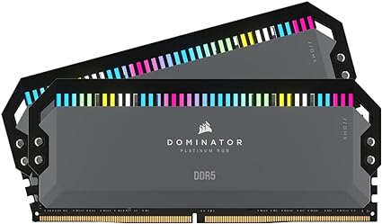 CORSAIR DOMINATOR PLATINUM RGB DDR5 RAM 64GB (2x32GB) 6000MHz CL30 AMD EXPO iCUE Compatible Computer Memory - Gray (CMT64GX5M2B6000Z30)