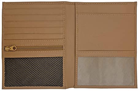 Light Brown RFID Blocking Genuine Leather Travel Passport Wallet Holder