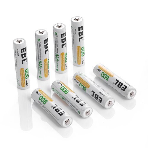 EBL 8 Pack 800mAh AAA Ni-MH Rechargeable Batteries