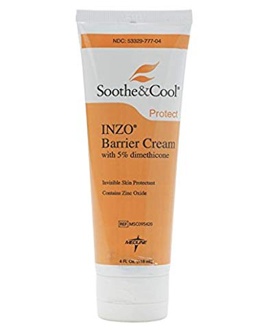 Medline Soothe & Cool INZO Barrier Cream, zinc oxide, 4 oz (2 Pack)