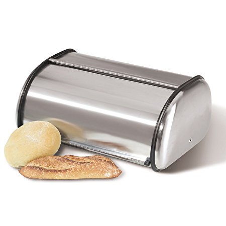 Oggi Stainless Steel Roll Top Bread Box