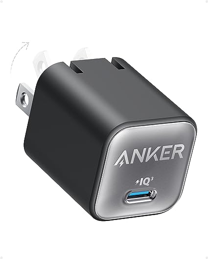 Anker 511 Charger (Nano 3), PIQ 3.0 Foldable PPS Fast Charger for iPhone 15/15 Pro/14/14 Pro Max/13, Galaxy, iPad (Cable Not Included)-Phantom Black