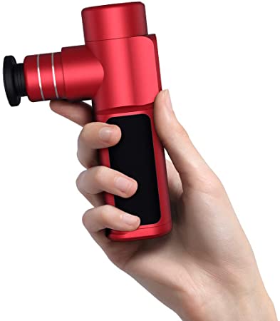 Merach Massage Gun Handheld Mini Percussion Device Professional Deep Tissue Massage Gun Lightweight Quiet for Travel Home Office Daily Relax Red