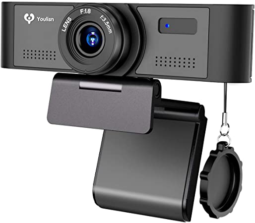 Auto Focus 1080P Webcam, Youlisn USB Web Cam with Microphone, HD Computer Camera for PC/Desktop/Laptop, Built-in Microphone and Advanced Autofocus for Video Calling/Conferencing Recording/YouTub/Zoom