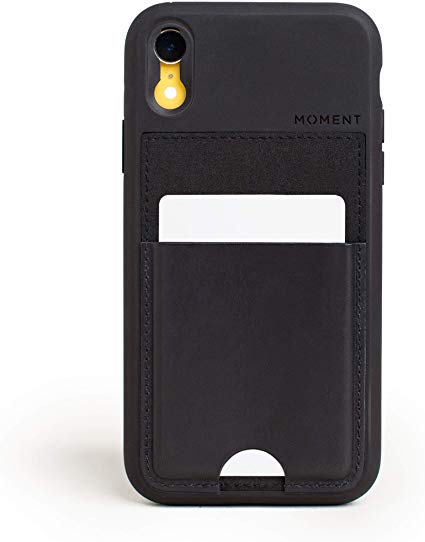 iPhone XR Wallet Case || Moment Photo Case in Black Leather - Durable, Protective, Card Carrying, Wrist Strap Friendly case for Camera Lovers.