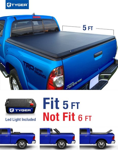 Tyger Auto TG-BC3T1030 Tri-Fold Pickup Tonneau Cover Fits 05-15 Toyota Tacoma Double Cab withwithout utility track