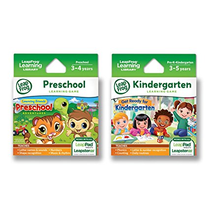 LeapFrog LeapPad Game Cartridges: Get Ready for Kindergarten, Preschool Adventures (2-Pack)