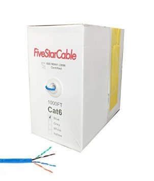 Five Star Cable 1000 Ft Cat6 UTP PVC Cable - Blue