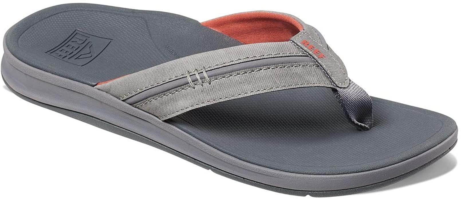 Reef Men's Sandals Leather Ortho-Bounce Coast, Leather Arch Support Flip Flops for Men