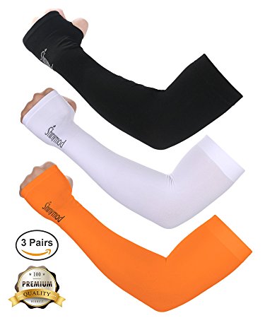 Shinymod UV Protection Cooling Arm Sleeves for Men Women Sunblock Cooler Protective Sports Gloves Running Golf Cycling Basketball Driving Fishing 1 Pair/ 3 Pairs Long Tattoo Cover Sleeves