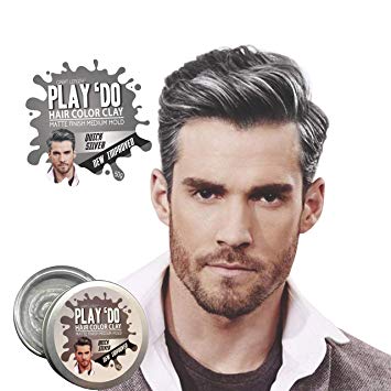 Play 'Do Temporary Hair Color, Gray Hair Wax, Hair Clay, Mens Grooming, Pomade, Silver hair dye(1.8 ounces) …