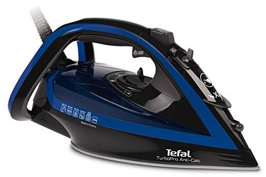 Tefal FV5648 Turbo Pro Anti-scale Steam Iron, 2600 Watt, Black/Blue