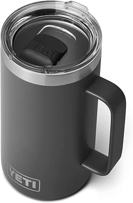 YETI Rambler 24 oz Mug, Vacuum Insulated, Stainless Steel with MagSlider Lid, Charcoal