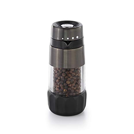 OXO Good Grips Accent Mess Free Pepper Grinder, Black Stainless Steel