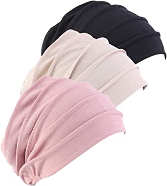 ikasus Chemo Headwear Turban for Women Cotton Slouchy Beanie Hats Headwraps Cancer Hats