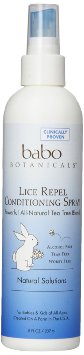 Babo Botanicals Lice Repel Conditioning Spray - Rosemary and Tea Tree 8oz Best Lice Prevention Natural Sensitive