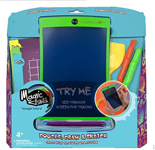 Boogie Board Magic Sketch Colour LCD Writing Tablet   4 Different Stylus and 9 Double-Sided Stencils for Drawing, Writing, and Tracing eWriter Ages 3